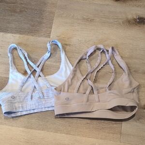 Lululemon Energy Bra Bundle Size 4 Gray And Tan
